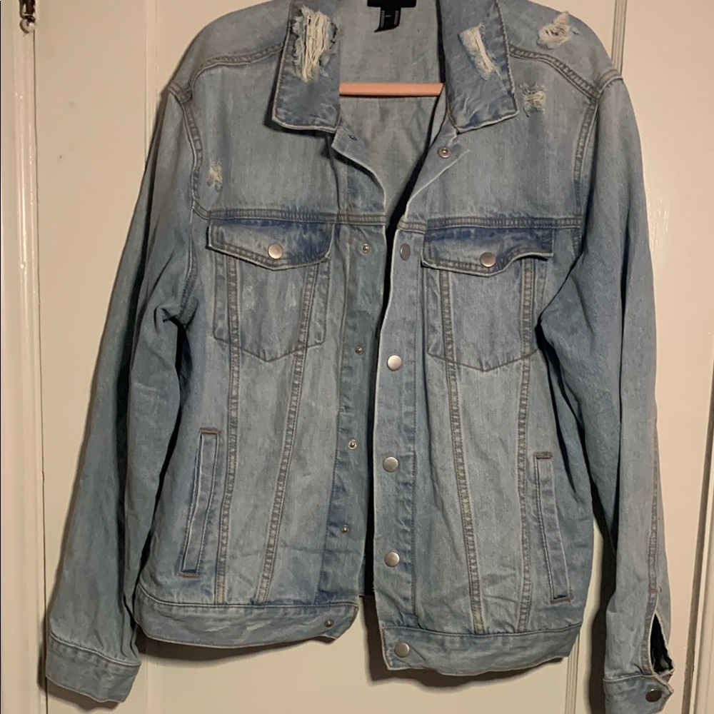 Light Blue Distressed Denim Jacket